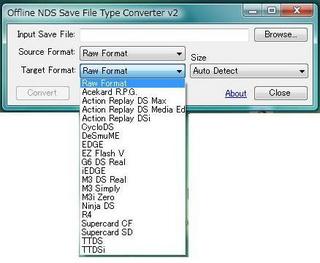 offline nds save file type converter
